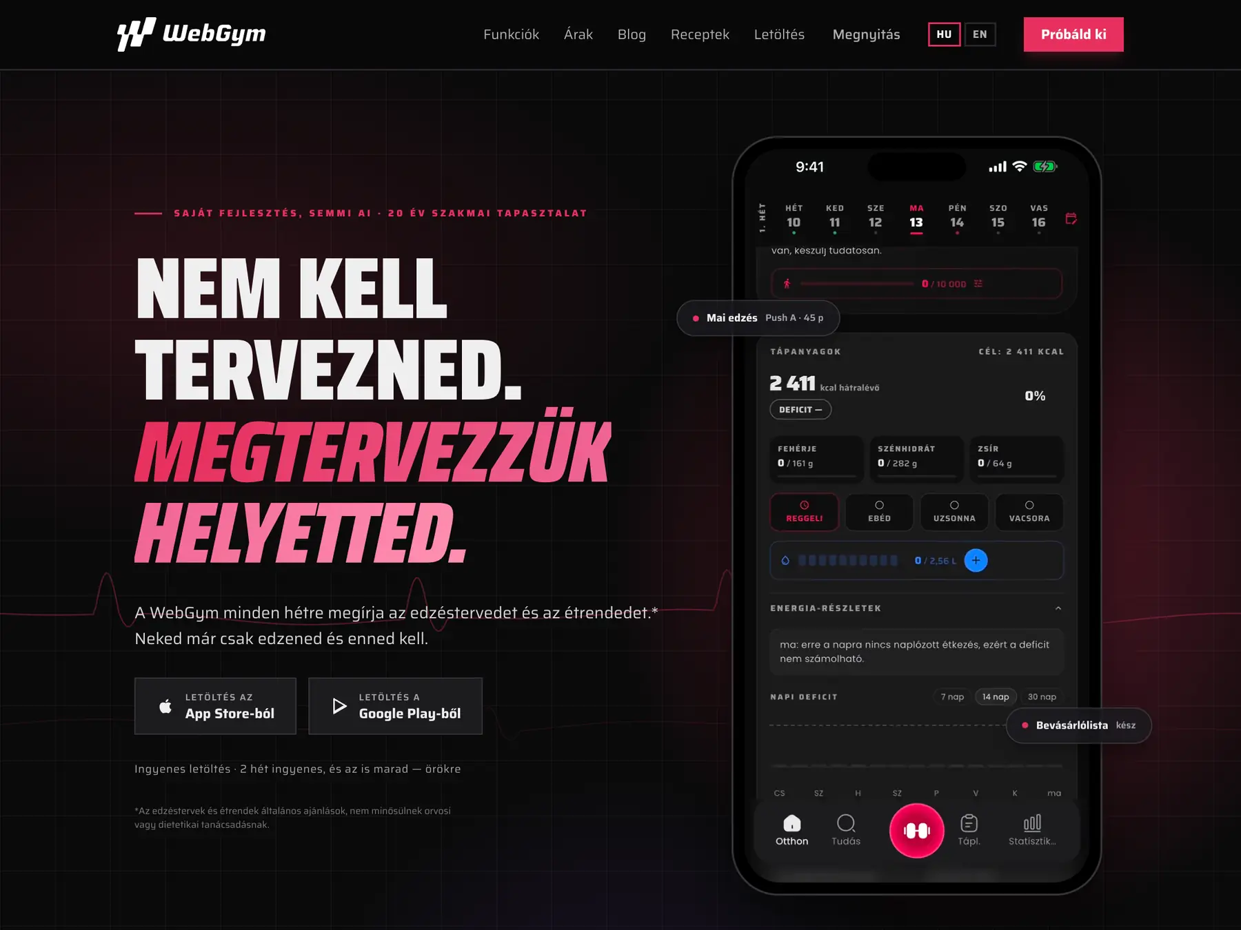 webgym.hu asztali gépen